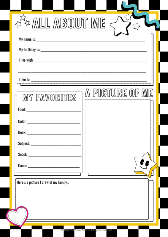 Printable All About Me Worksheet: A Journey of Self-Discovery and Expression
