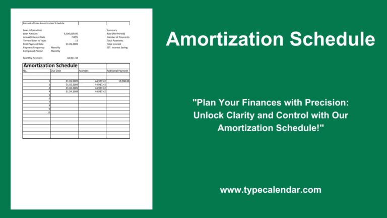 Printable Amortization Schedule: A Comprehensive Guide to Loan Repayment Tracking