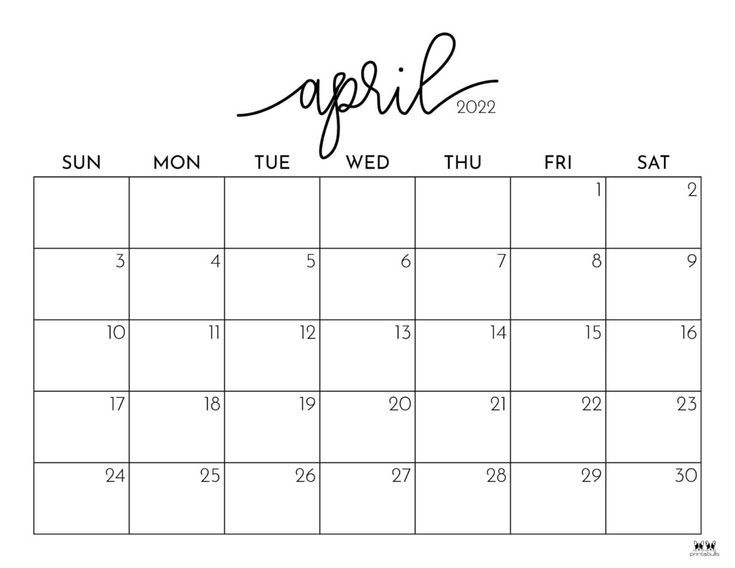 Printable April Calendar: Organize Your Month with Style