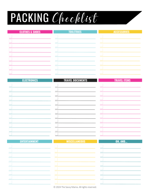 Printable Blank Packing List: The Ultimate Guide to Stress-Free Packing