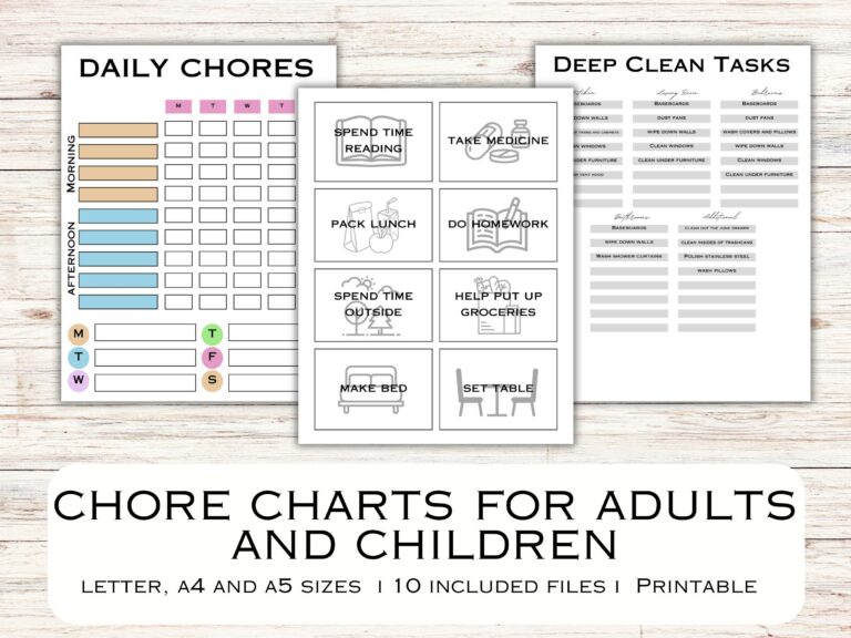 Printable Chore Chart for Kids: A Guide to Fostering Responsibility and Family Harmony