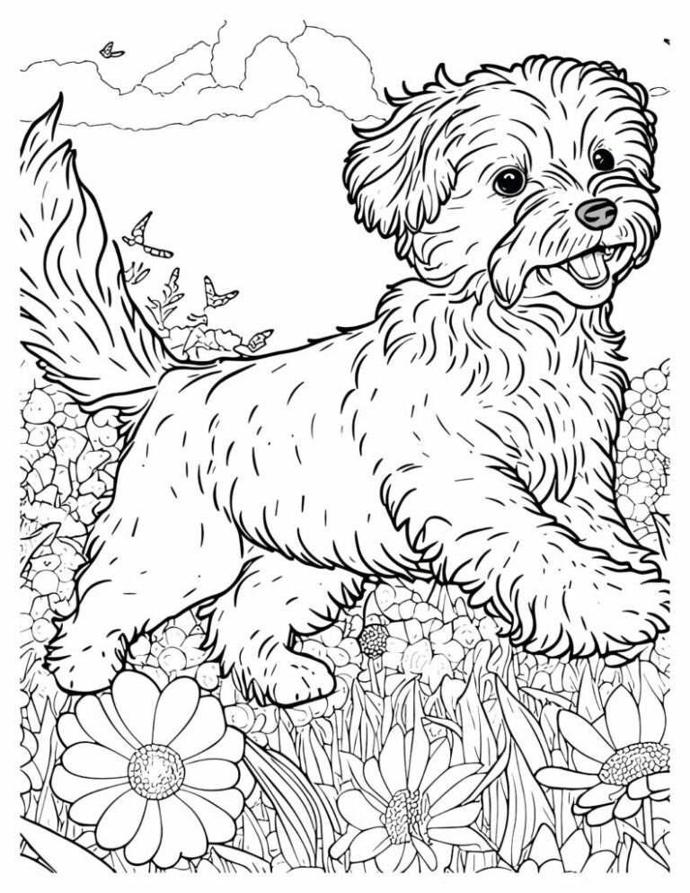 Printable Coloring Pages Dogs and Puppies: A Joyful Journey for Dog Lovers