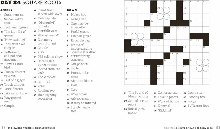 Printable Diagramless Crossword Puzzles: A Challenging and Rewarding Brain Workout