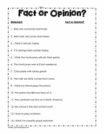 Printable Fact Vs Opinion Worksheet: A Guide to Critical Thinking