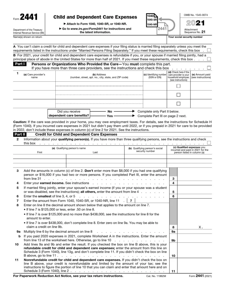 Printable Form 2441: A Comprehensive Guide to Understanding and Filing