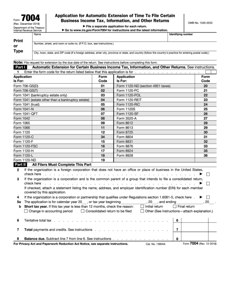 Printable Form 7004: A Comprehensive Guide to Completing and Using It