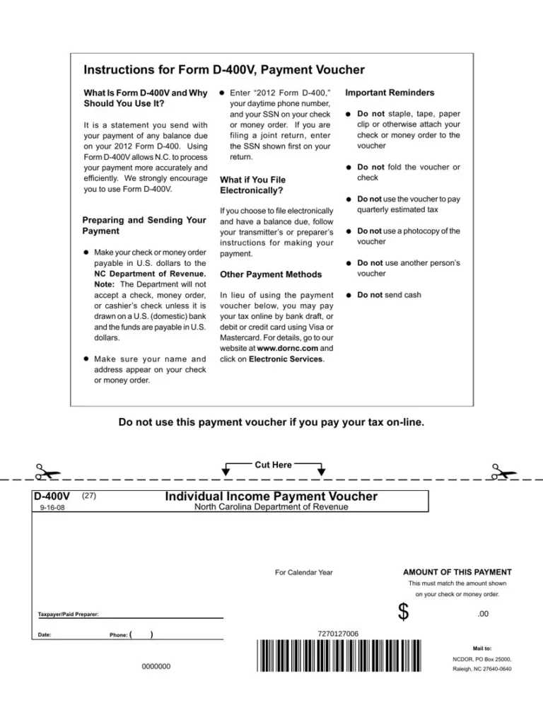 Printable Form D 400v: A Comprehensive Guide to Filing
