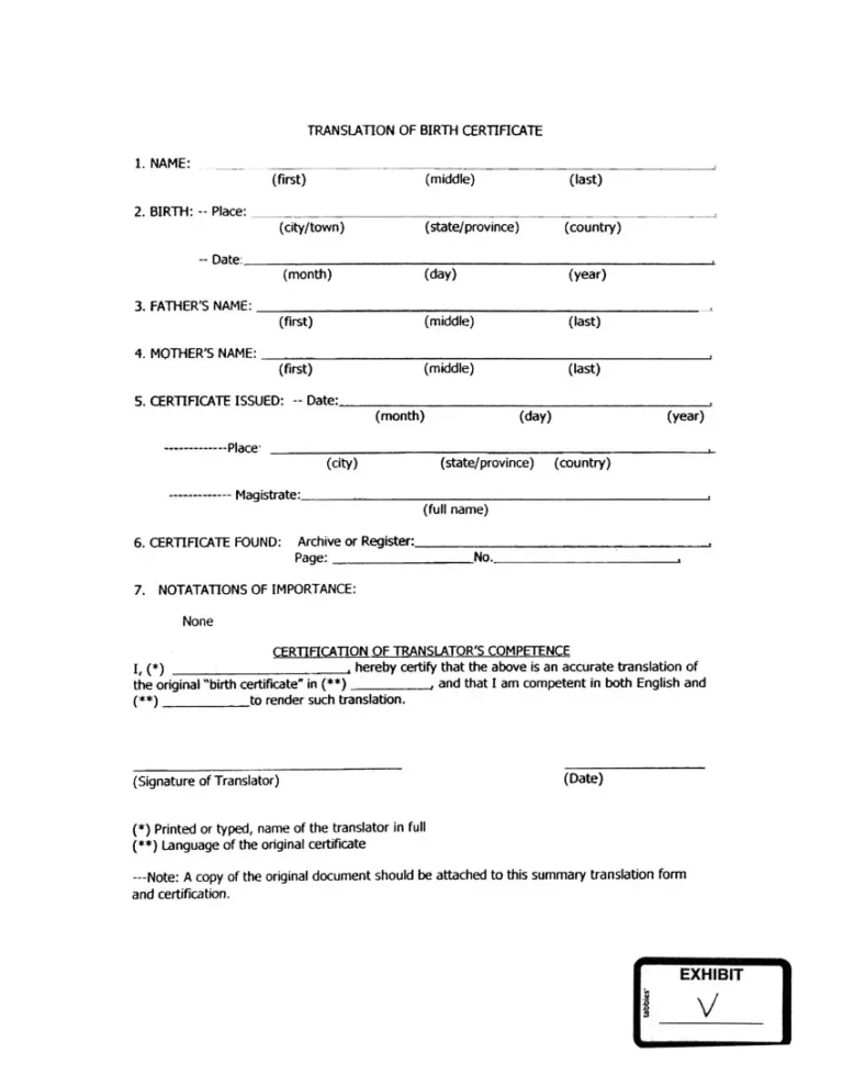 Printable Form for Birth Certificate: A Comprehensive Guide