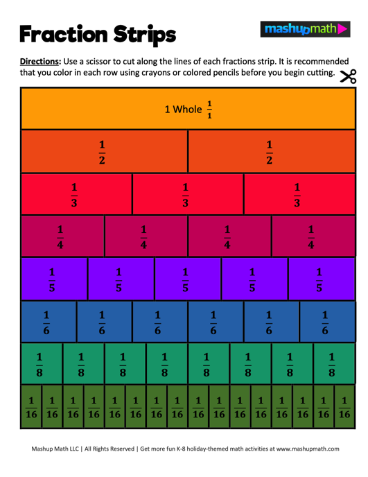 Printable Fraction Strips: A Powerful Tool for Math Education