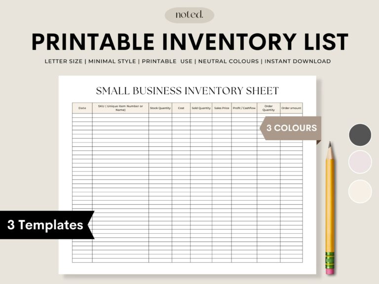 Printable Inventory Sheet: A Comprehensive Guide to Efficient Inventory Management