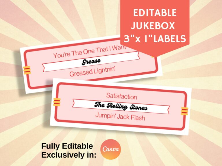 Printable Jukebox Labels: A Creative Way to Enhance Your Music Experience