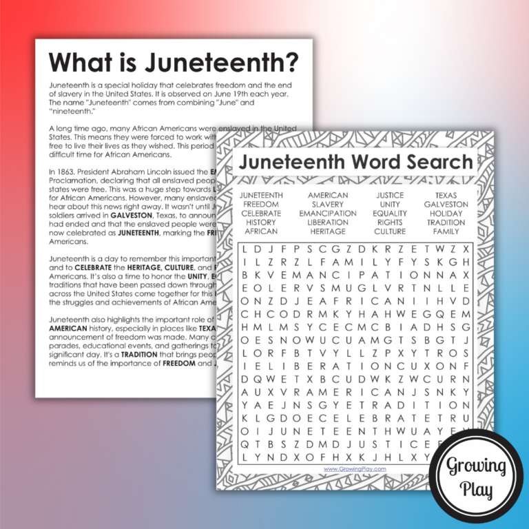 Printable Juneteenth Word Search: A Fun and Educational Activity to Celebrate Freedom and History