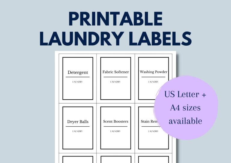 Printable Laundry Labels: A Comprehensive Guide to Customizing Your Laundry
