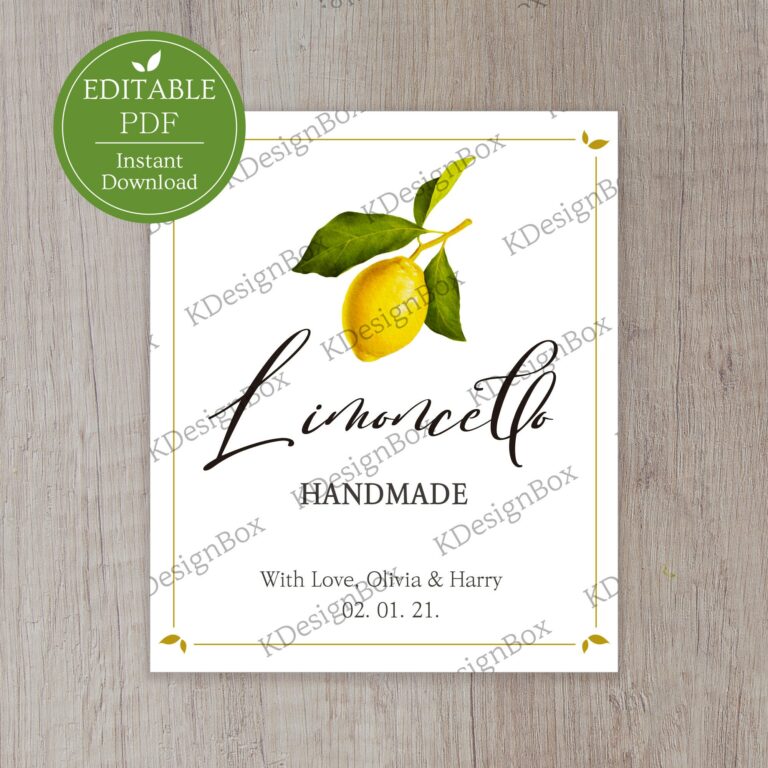 Printable Limoncello Labels: Elevate Your Homemade Delight