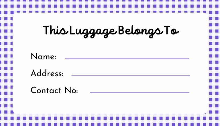 Printable Luggage Tags PDF Free Download: Customize, Print, and Travel with Ease