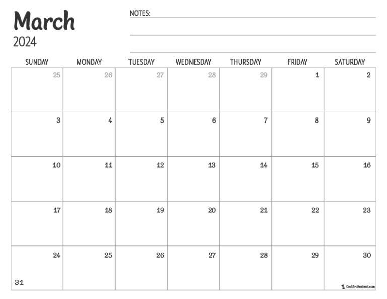 Printable March 2024 Calendar: Your Essential Guide to Planning and Organization