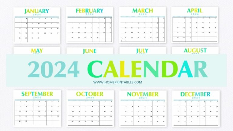 Printable Monthly Calendar 2024: Plan Your Year with Style and Efficiency