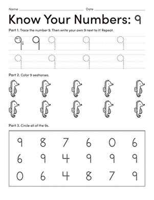 Printable Number 9 Worksheets: A Comprehensive Guide for Early Learning