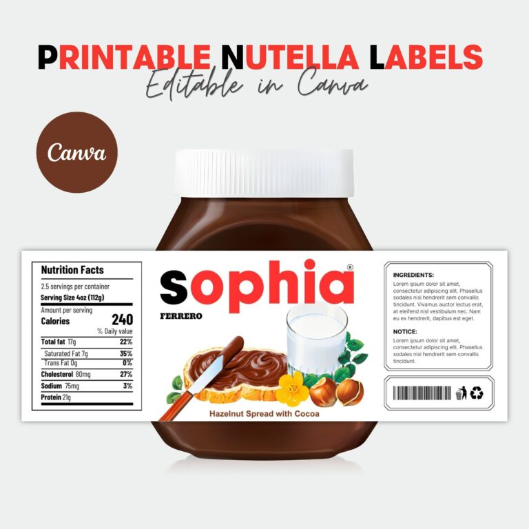 Printable Nutella Label Pdf: Create, Print, and Apply Custom Nutella Labels