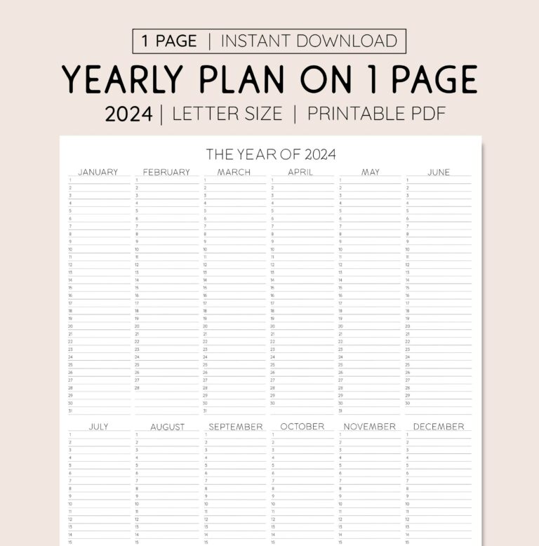 Printable One Page 2024 Calendar: Plan Your Year with Ease