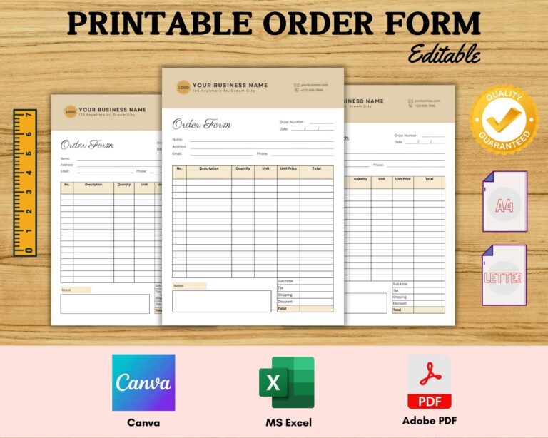 Printable Order Form: The Key to Streamlined Order Management