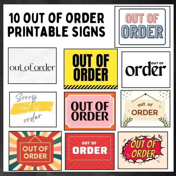 Printable Out Of Order Sign: A Comprehensive Guide to Creating and Using Effective Signage