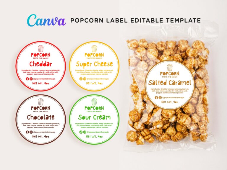Printable Popcorn Labels: Elevate Your Popcorn Packaging with Style