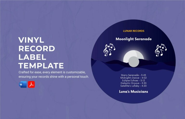 Printable Record Label Template: Elevate Your Vinyl Collection
