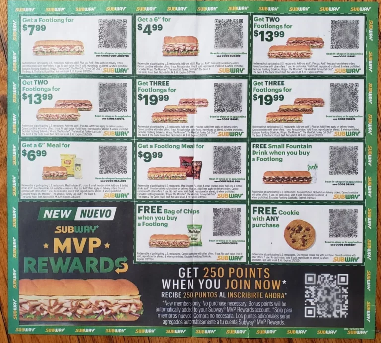 Printable Subway Coupons 2024: Your Guide to Saving on Subway Fare