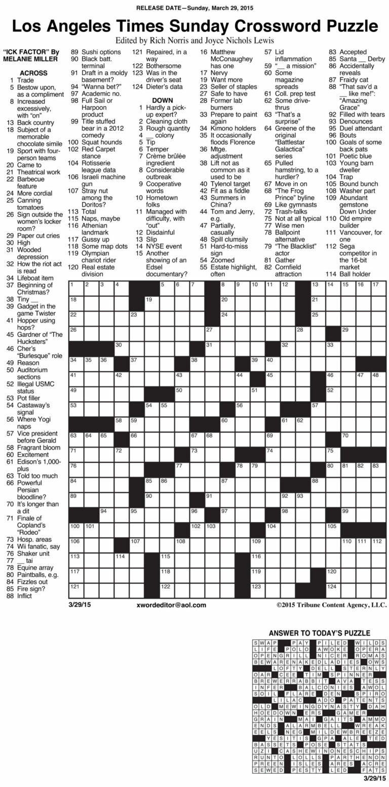 Printable Sunday Crossword Puzzles Pdf: A Comprehensive Guide