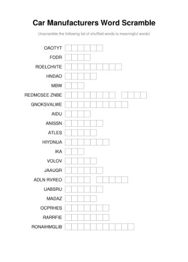Printable Word Scramble With Answers: A Comprehensive Guide