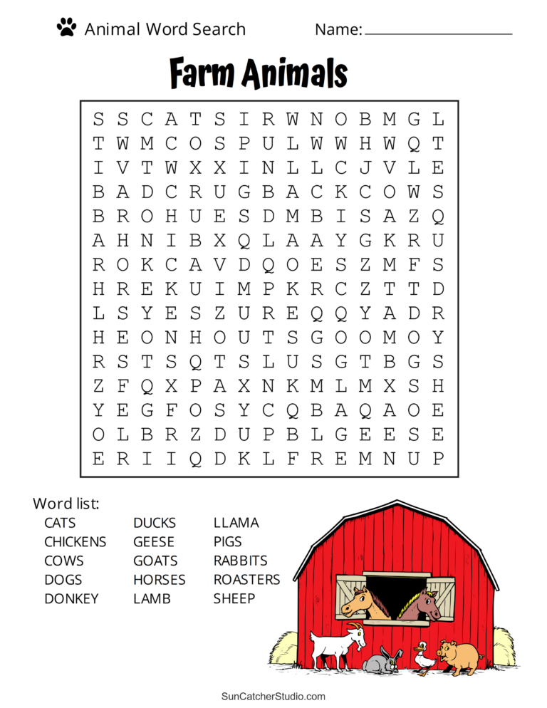 Printable Word Search Animals: A Fun and Educational Puzzle for All Ages