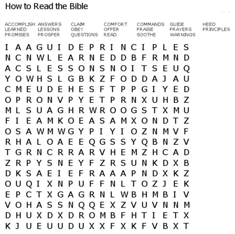 Printable Word Search Bible: A Comprehensive Guide for Bible Study