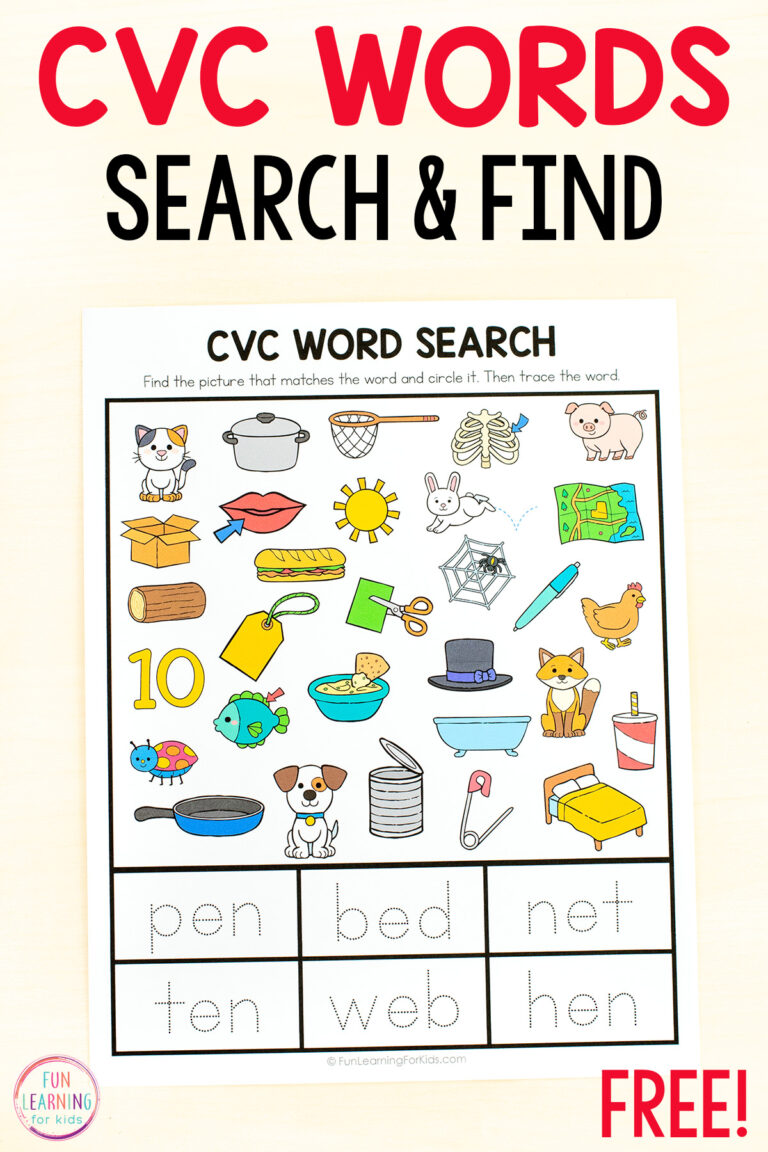 Printable Word Search CVC Words: A Fun and Educational Activity for Kids