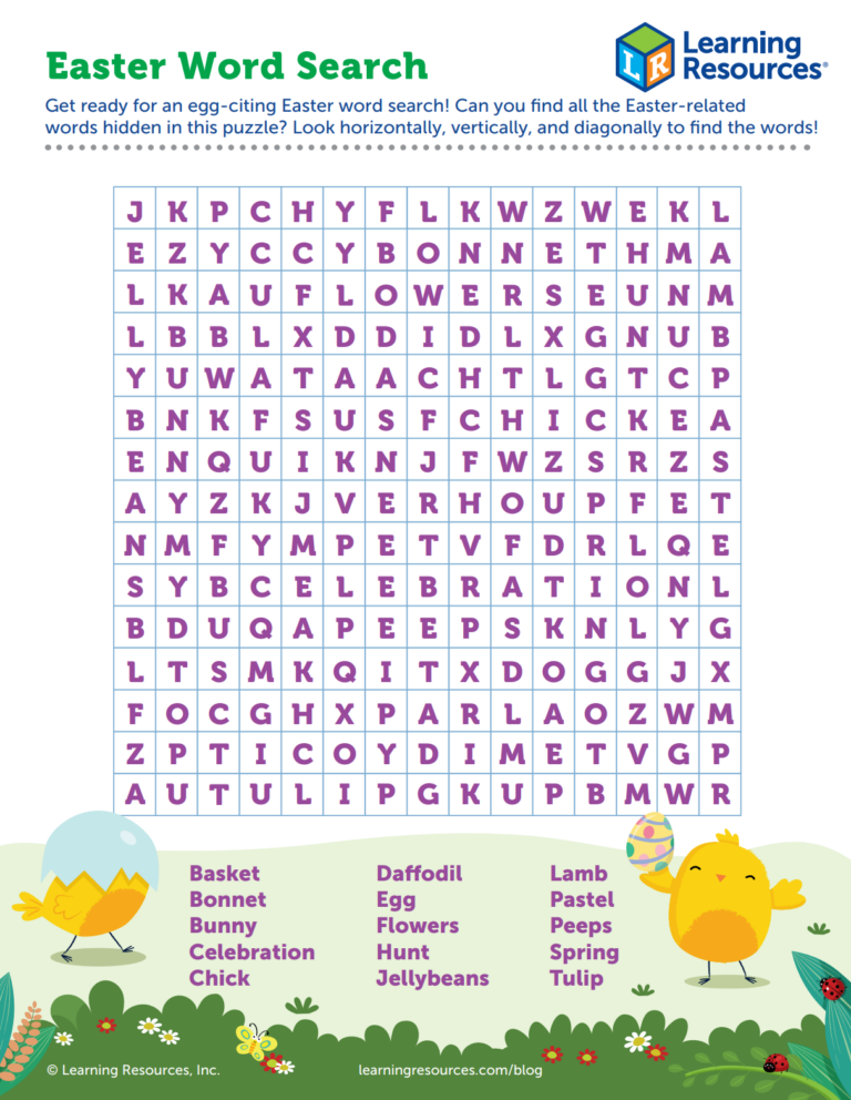 Printable Word Search Easter: A Fun and Educational Activity for All Ages