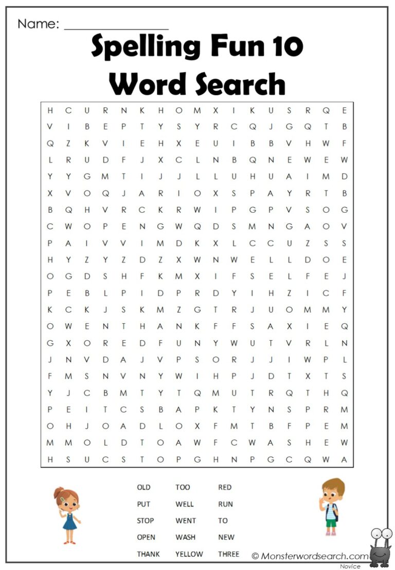 Printable Word Search For 10 Year Olds: Enhance Vocabulary, Spelling, and More