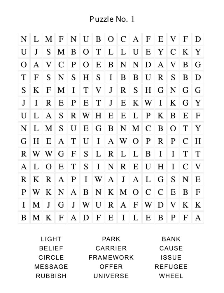 Printable Word Search Puzzles for Adults: A Guide to Creation and Accessibility