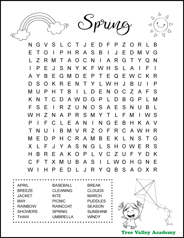 Printable Word Search Spring: A Fun and Educational Activity for All Ages