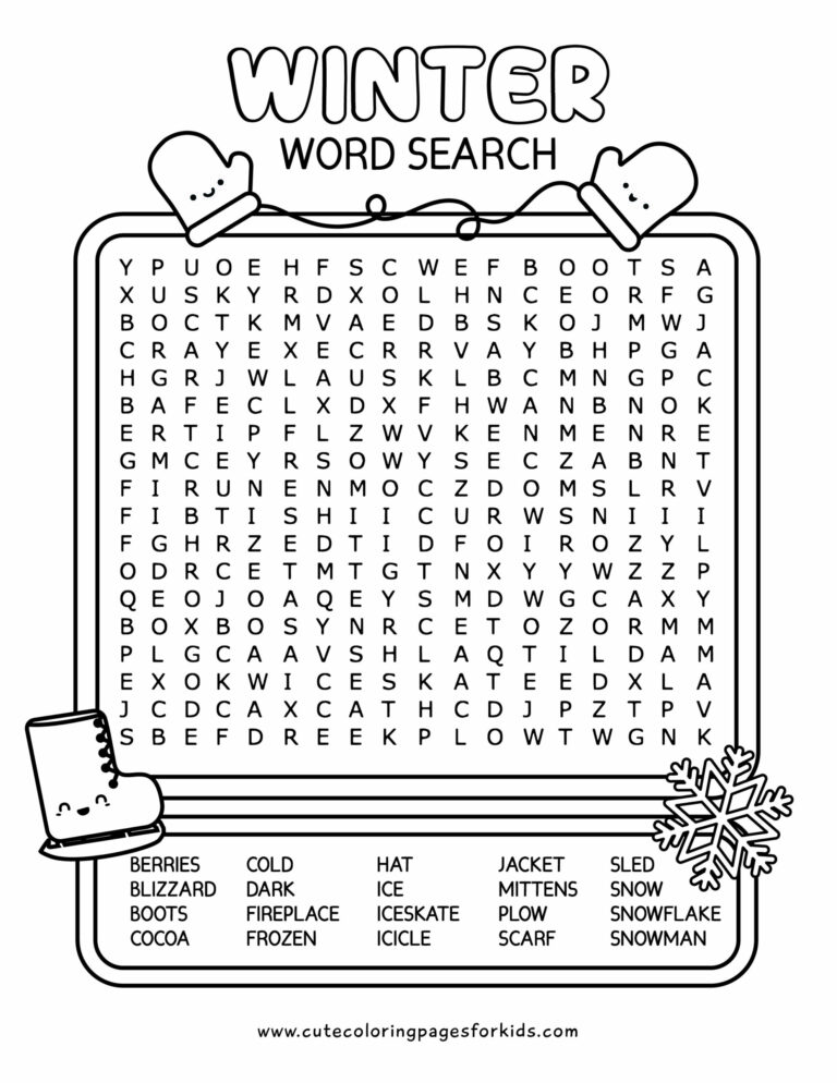Printable Word Search Winter: An Educational and Fun Activity