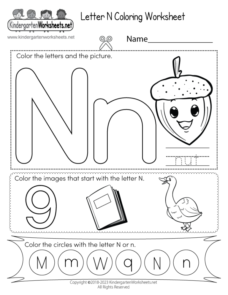 Printable Worksheets Letter N: A Fun and Educational Resource for Kids