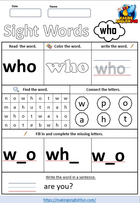 Printable Worksheets Sight Words Kindergarten: A Comprehensive Guide for Educators