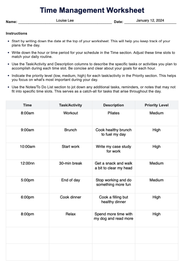 Printable Worksheets Time: A Comprehensive Guide to Effective Time Management