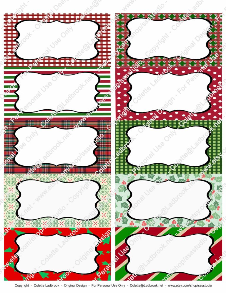 Printable Xmas Labels: A Comprehensive Guide to Festive Holiday Labeling