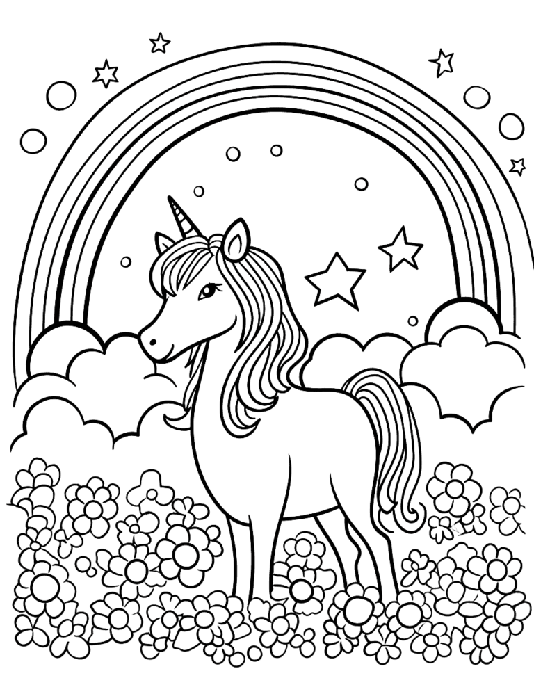 Rainbow Free Printable Coloring Pages for Kids and Adults