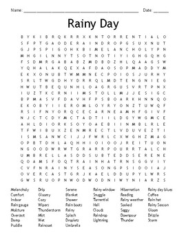 Rainy Day Word Search Printable: Engage Your Mind and Escape the Boredom
