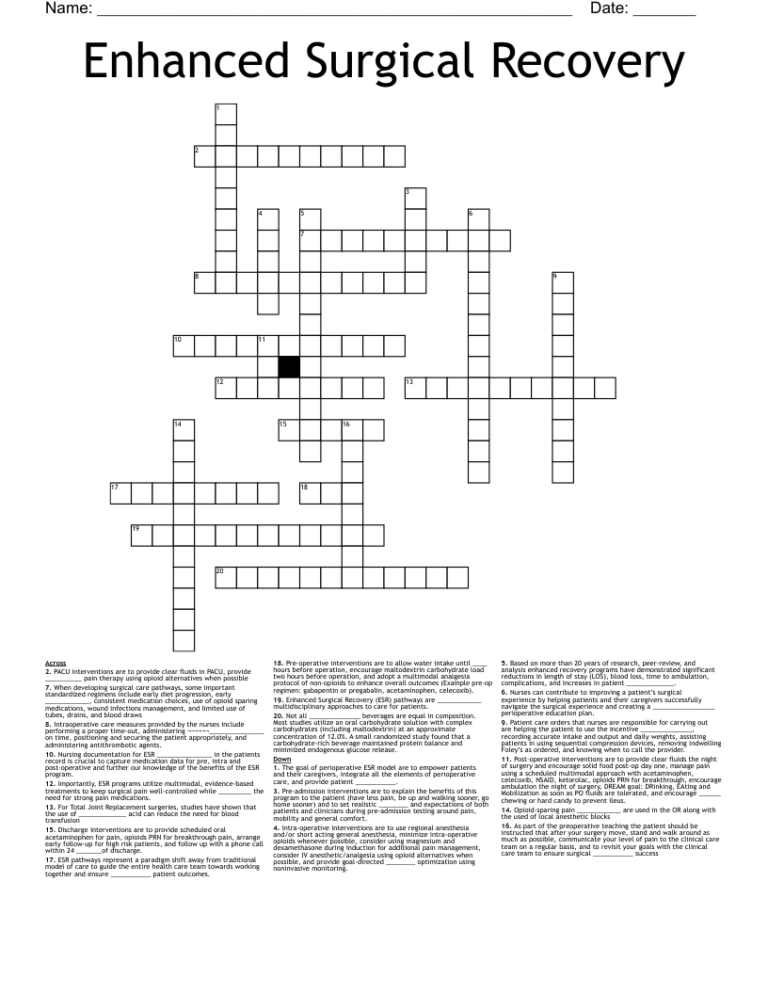 Recovery Crossword Puzzles: Free Printable Resources for Enhanced Well-being