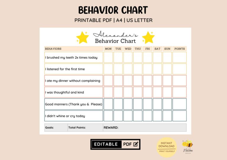 Reward Chart Printables: A Guide to Effective Behavior Management