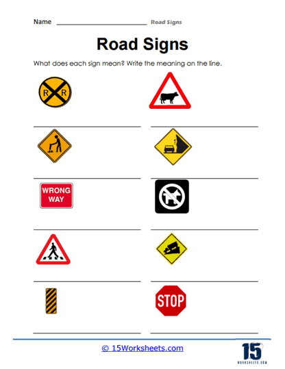 Road Signs Printable Worksheet: An Essential Tool for Road Safety Education