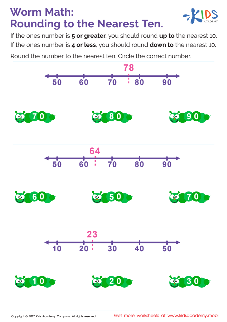 Rounding to the Nearest Ten: A Printable Worksheet for Enhanced Number Sense