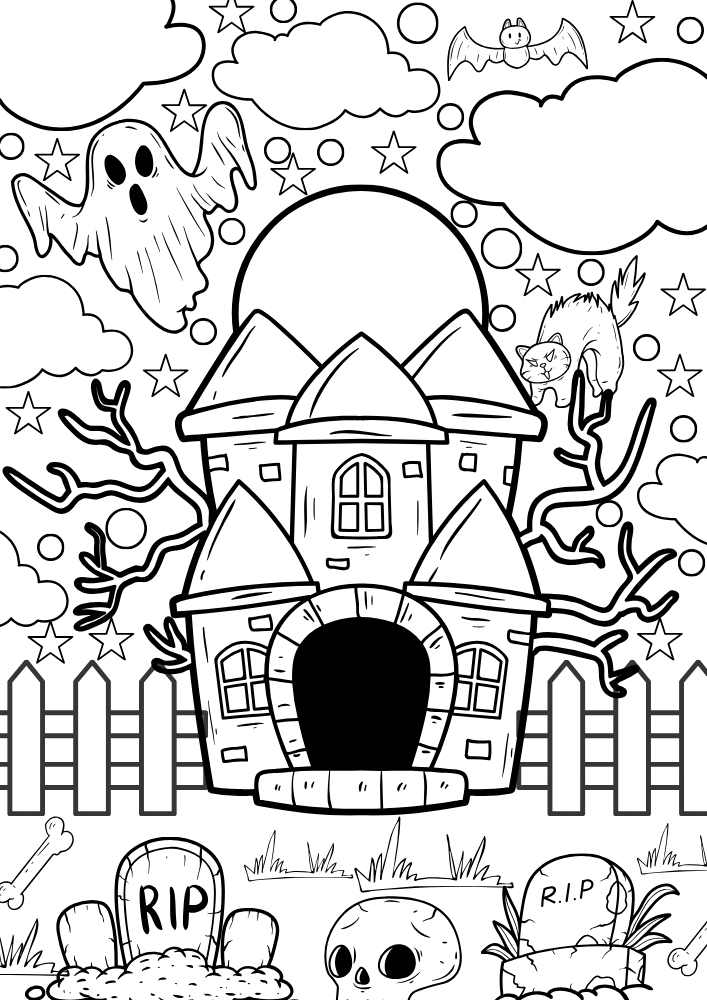 Scary Halloween Coloring Pages For Adults Printable: A Spooktacular Way to De-Stress